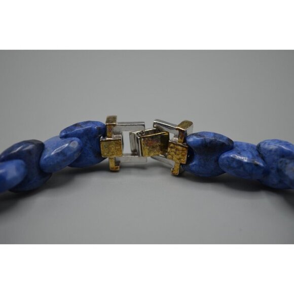 Gems En Vogue Dumortierite Interchange Bracelet Blue Stone Sterling Gold Plating - Picture 2 of 8
